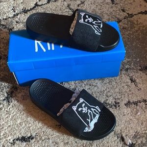 Brand new rip n dip black slides